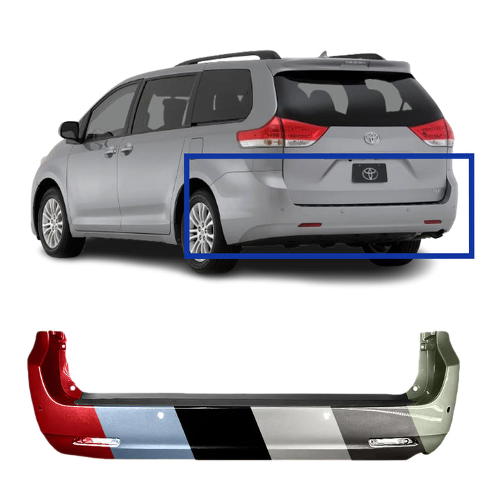 Toyota Sienna Non-SE Rear Bumper With Sensor Holes - TO1100285