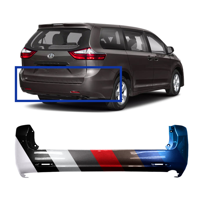 Toyota Sienna Non-SE Rear Bumper Without Sensor Holes - TO1100286