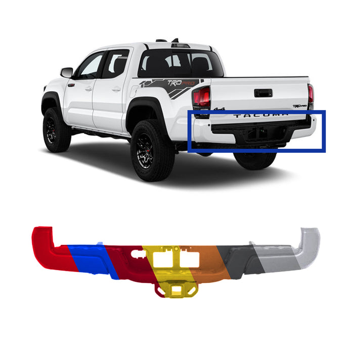 Toyota Tacoma CAPA Certified Rear Bumper Assembly Without Sensor Holes With Tow Hitch - TO1103128C