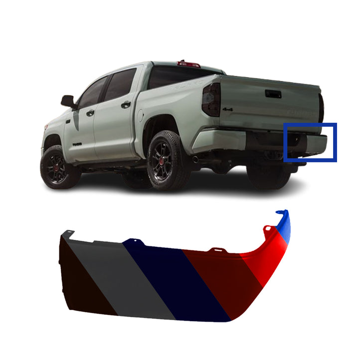 Toyota Tundra Passenger Side CAPA Certified Rear Bumper End Without Sensor Holes - TO1117108C