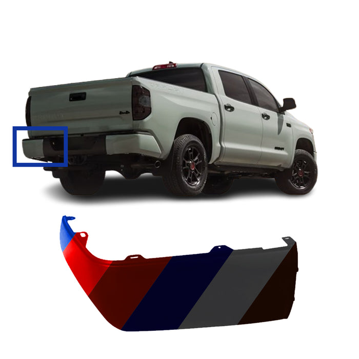 Toyota Tundra Passenger Side CAPA Certified Rear Bumper End With Sensor Holes - TO1117109C