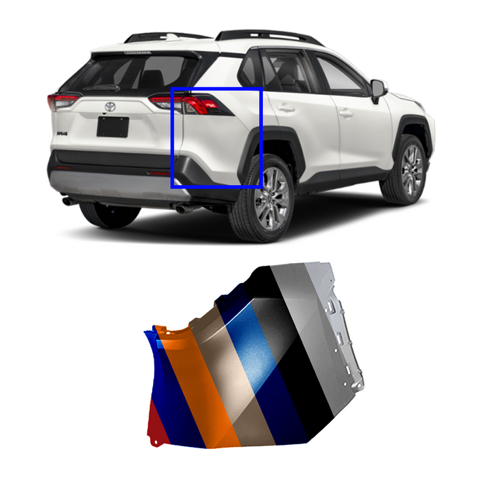 Toyota RAV4 Adventure/Limited/TRD/Trail CAPA Certified Rear Passenger Side Bumper End With Valance Holes - TO1117111C