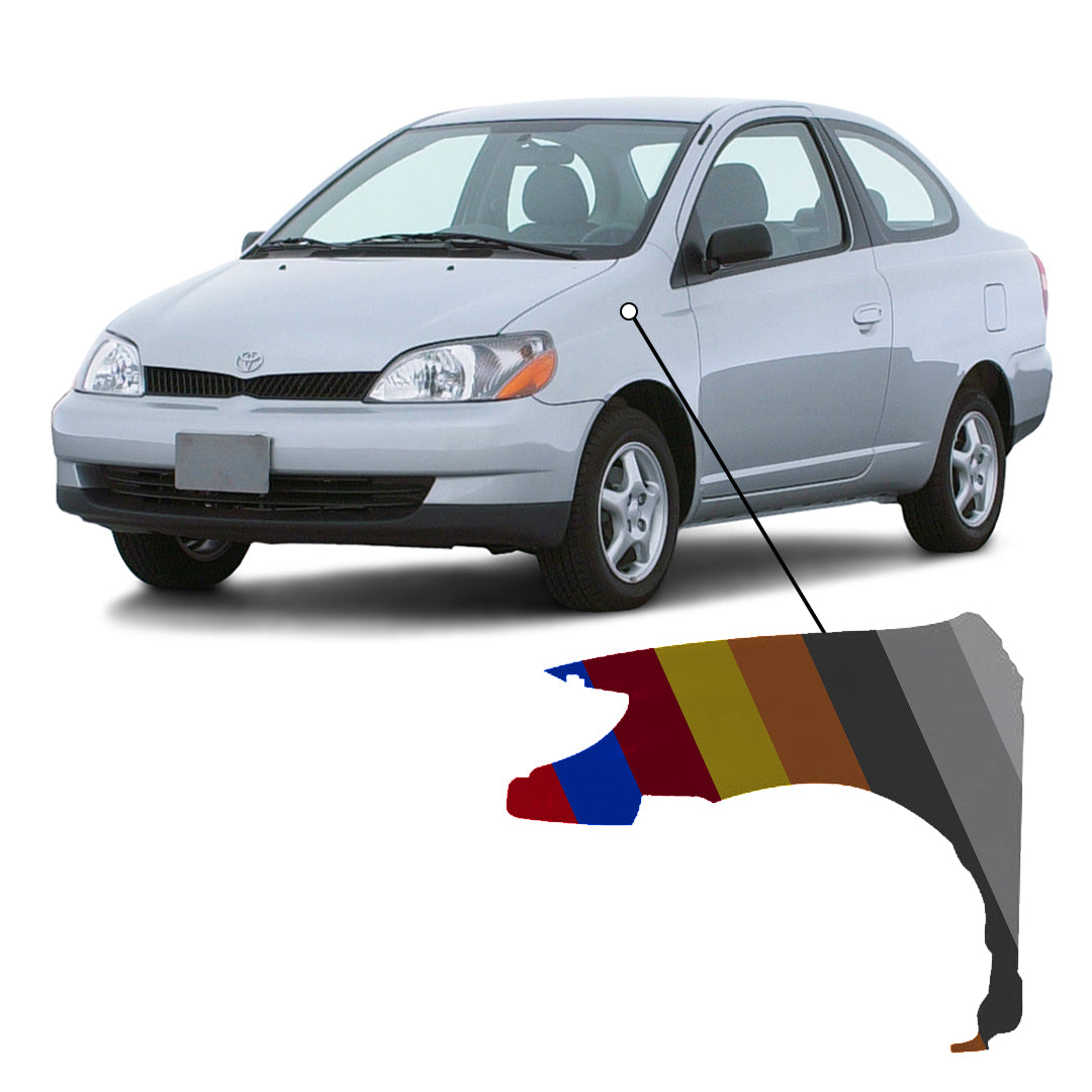2000-2002 Toyota Echo Front Driver Side Fender W/Molding Holes