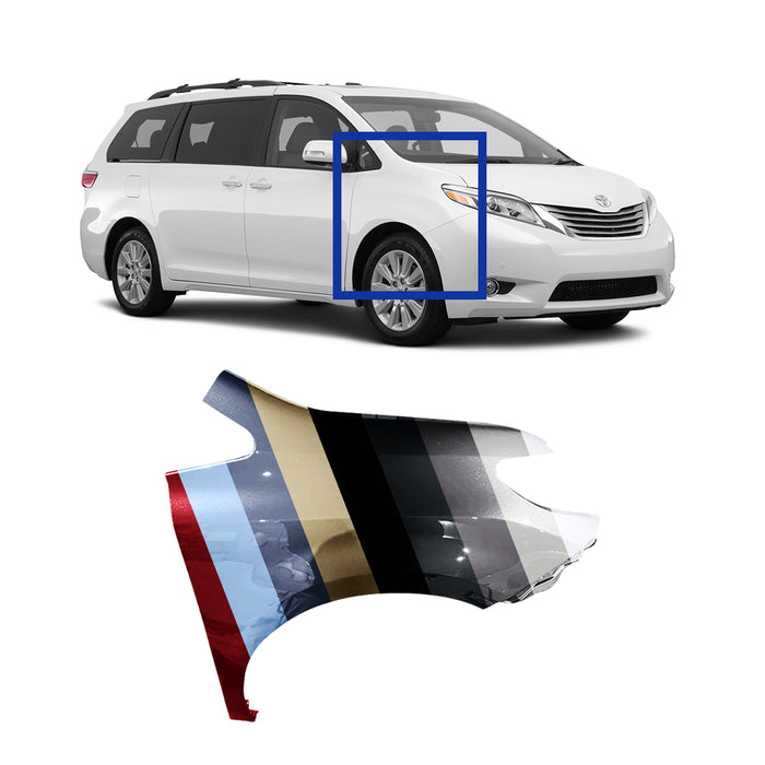 Toyota Sienna CAPA Certified Passenger Side Fender Without Antenna Hole - TO1241234C