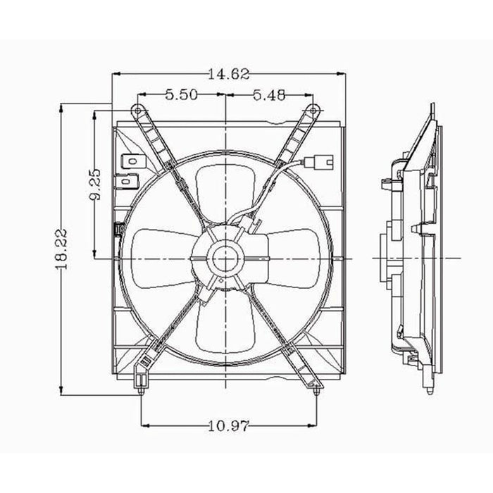 Toyota Camry A/C Condenser Fan Assembly Includes Motor/Blade/Shroud - TO3113102