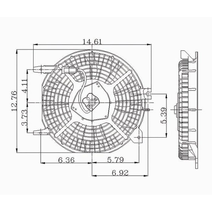 Toyota Corolla A/C Condenser Fan Assembly Includes Motor/Blade/Shroud - TO3113104