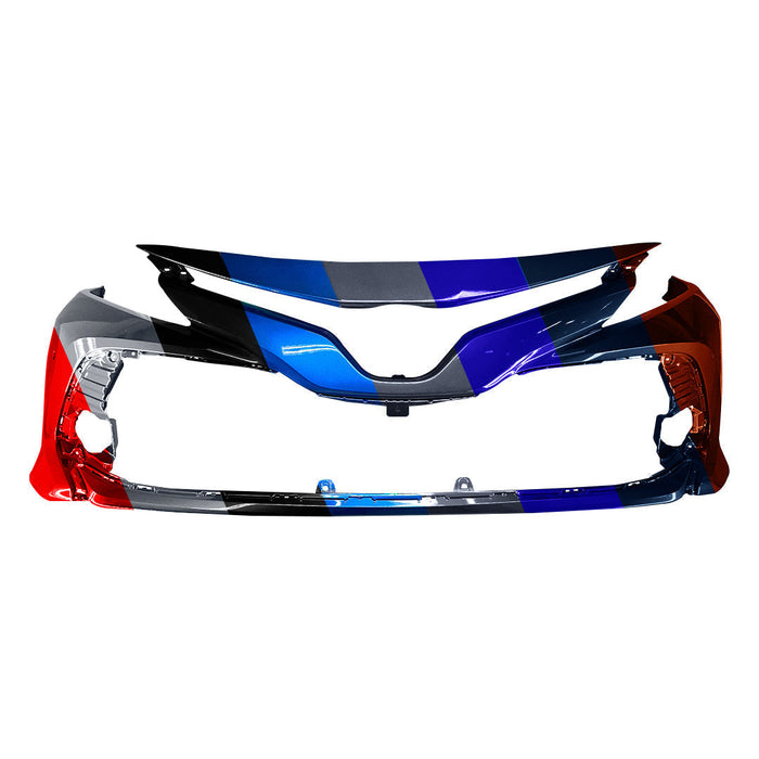 Toyota Camry L/LE/XLE/Hybrid Front Bumper With Sensor Holes & Without Bird's Eye View - TO1000432