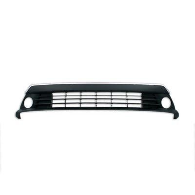 2012-2015 Toyota Prius Plug In Lower Grille Partial Primed Black With Chrome Moulding With Fog Lamp Hole Prius Plug In - TO1036139-Partify-Painted-Replacement-Body-Parts