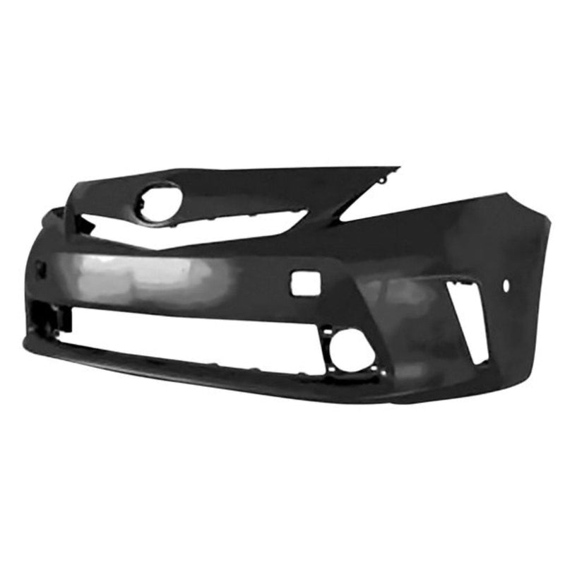 Toyota Prius V CAPA Certified Front Bumper Without Headlight Washer Holes & With Sensor Holes - TO1000389C