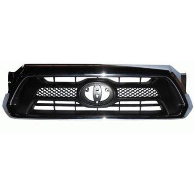 2012-2015 Toyota Tacoma Pickup 2WD Grille Matte-Dark Gray With Chrome Moulding Sr5 - TO1200351-Partify-Painted-Replacement-Body-Parts