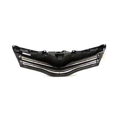 2012-2014 Toyota Yaris Hatchback Grille Black L/LE Models - TO1200347-Partify-Painted-Replacement-Body-Parts