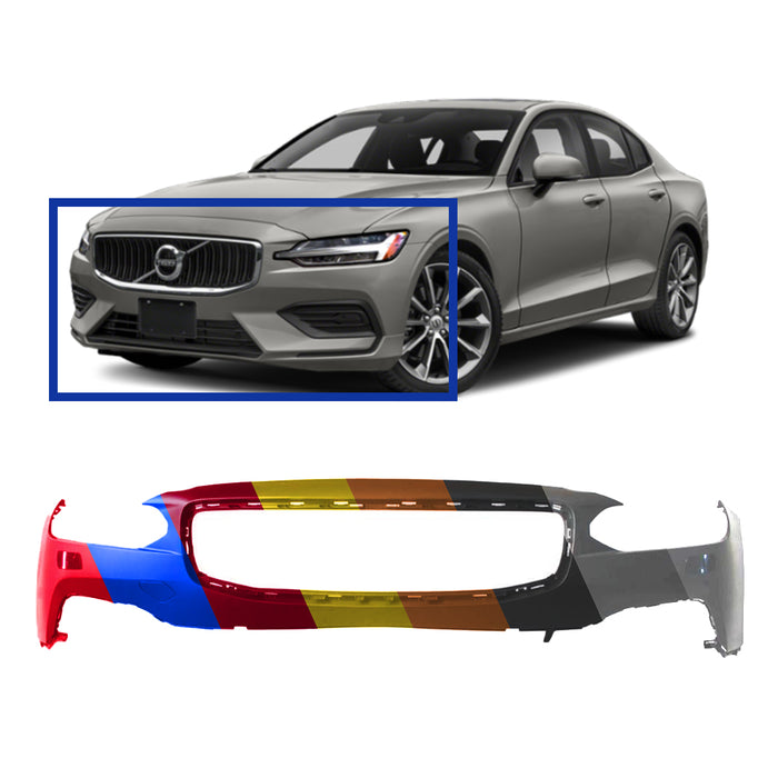 Volvo S90 CAPA Certified Front Bumper With Sensor Holes & Without Headlight Washer Holes - VO1000225C