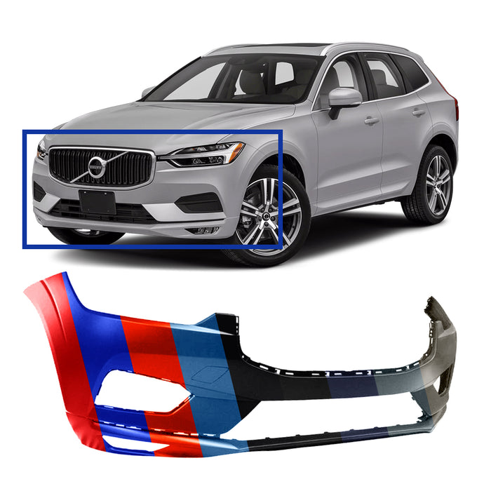 Volvo XC60 CAPA Certified Front Bumper Without Headlight Washer Holes & Without Sensor Holes - VO1000228C