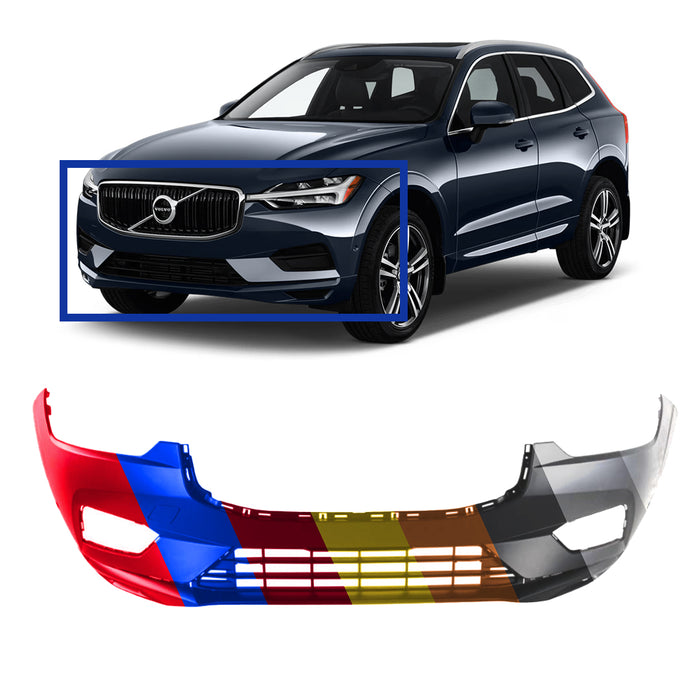 Volvo XC60 CAPA Certified Front Bumper Without Headlight Washer Holes & With Sensor Holes - VO1000229C