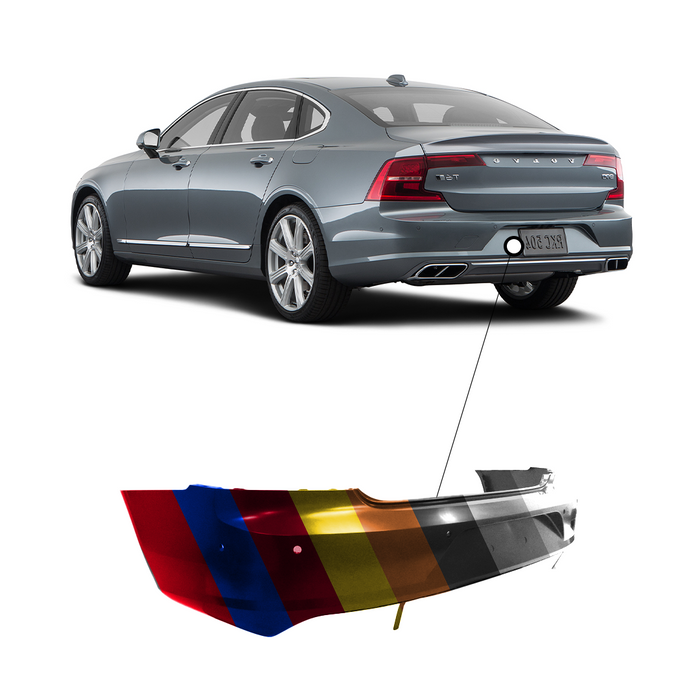 S93f Rear 2017-2021 Volvo S90 Rear Bumper W/O Blis W/Park Assist Sensors ...