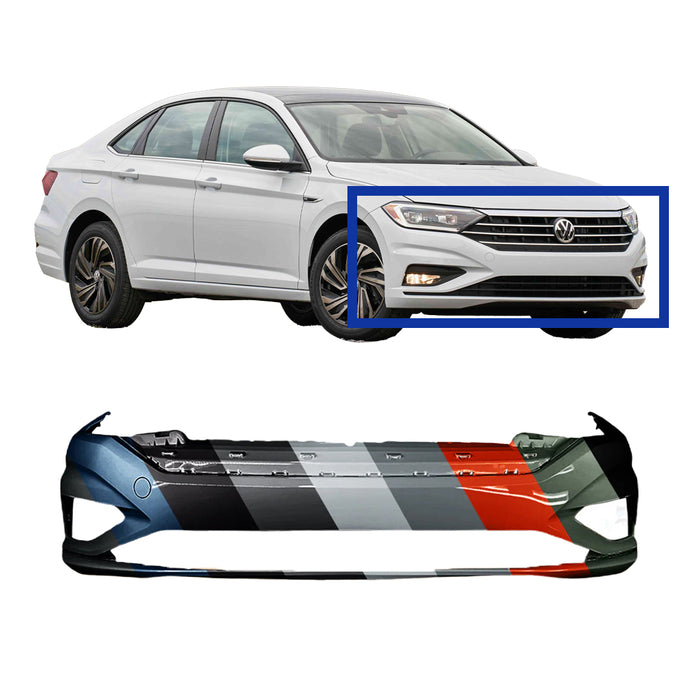 Volkswagen Jetta Non-GLI CAPA Certified Front Bumper Without Sensor Holes - VW1000239C