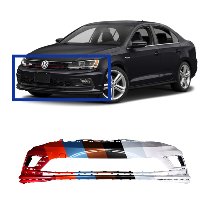 Volkswagen Jetta GLI/Wolfsburg OEM Front Bumper Without Sensor Holes & Without Head Light Washer Holes - 5C6807217ALGRU