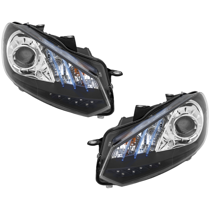 Volkswagen Golf/GTI Headlight Set Halogen W/Led Parklamp To 4-12-11 Bezel Performance Set - VW2505109