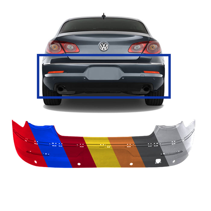 Volkswagen CC CAPA Certified Rear Bumper With Sensor Holes - VW1100178C