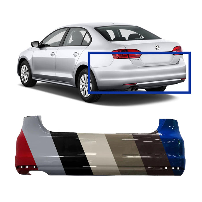 Volkswagen Jetta Sedan Rear Bumper Without Sensor Holes - VW1100186