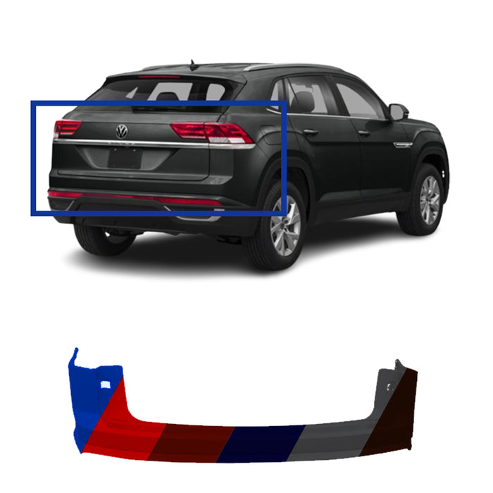 Volkswagen Atlas Cross Sport CAPA Certified Rear Bumper Without Park Assist Sensor Holes - VW1114105C