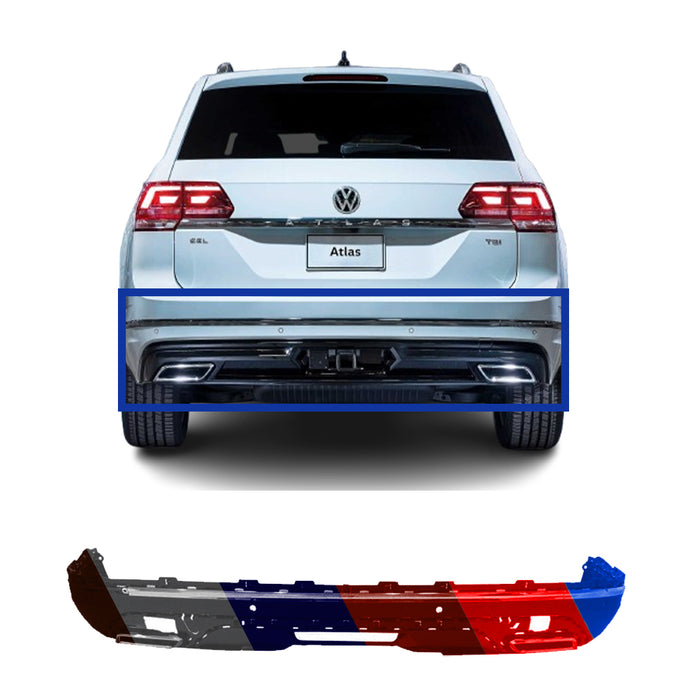 Volkswagen Atlas R-Line Rear Lower Bumper With Sensor Holes - VW1115115