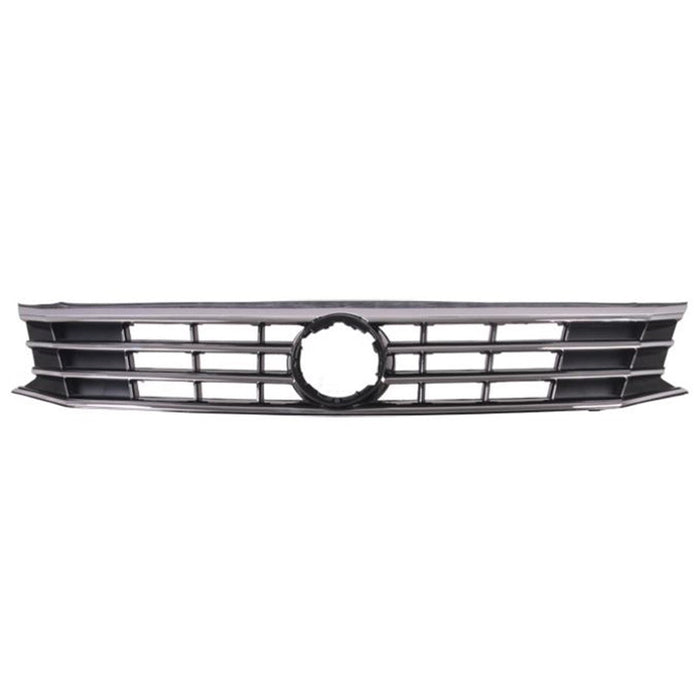 Volkswagen Passat CAPA Certified Grille W/O Collision Warning Led H/Lamps W/Silver & Chrome Mldg Assembly - VW1200170C