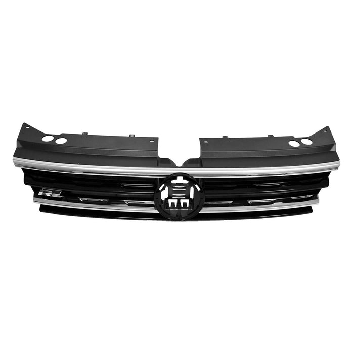 Volkswagen Tiguan R-Line/SE R-Line Black/SEL Premium R-Line Grille W/Collision Warning Black/Satin Black/Polished Chrome (2 Slat) Assembly - VW1200181