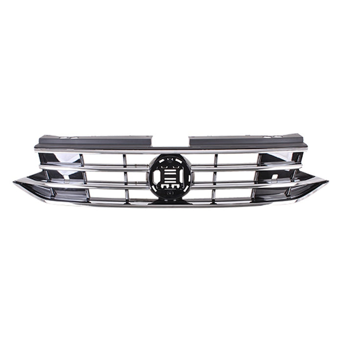 Volkswagen Tiguan Comfortline/S/SE/Trendline/Trendline Plus Grille W/O Light Bar Black Satin/Chrome Assembly - VW1200182