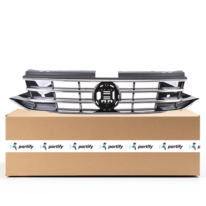 Volkswagen Tiguan Comfortline/S/SE/Trendline/Trendline Plus Grille W/O Light Bar Black Satin/Chrome Assembly - VW1200182
