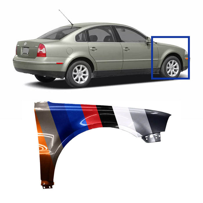 Volkswagen Passat CAPA Certified Passenger Side Fender Without Signal Lamp Hole - VW1241134C