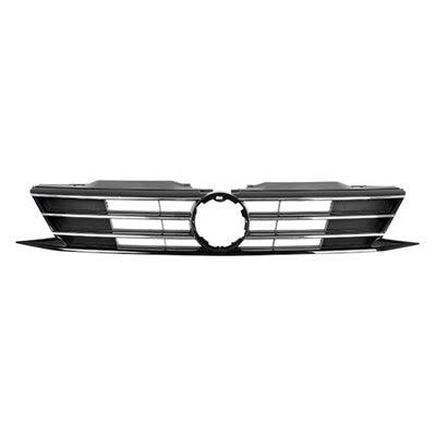 Volkswagen Jetta CAPA Certified Grille Black With Chrome Moulding Exclude GLI Without Collision Warning Sedan - VW1200165C