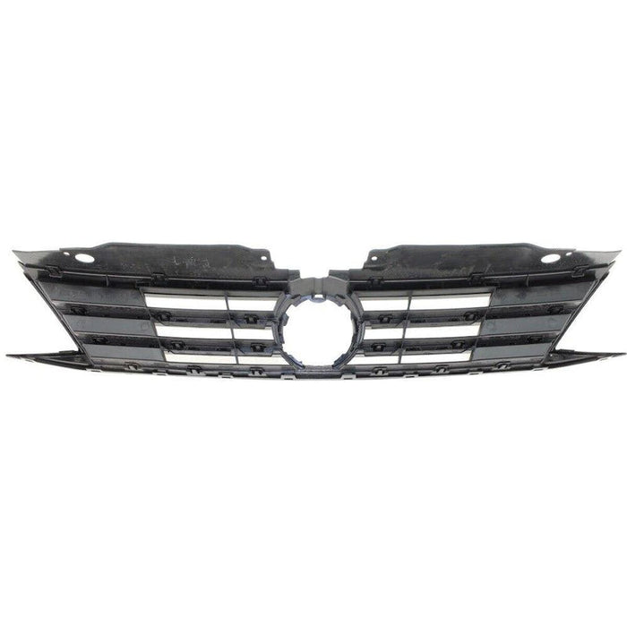 2015-2016 Volkswagen Jetta Grille Black With Chrome Moulding Exclude GLI With Collision Warning Sedan - VW1200168-Partify-Painted-Replacement-Body-Parts