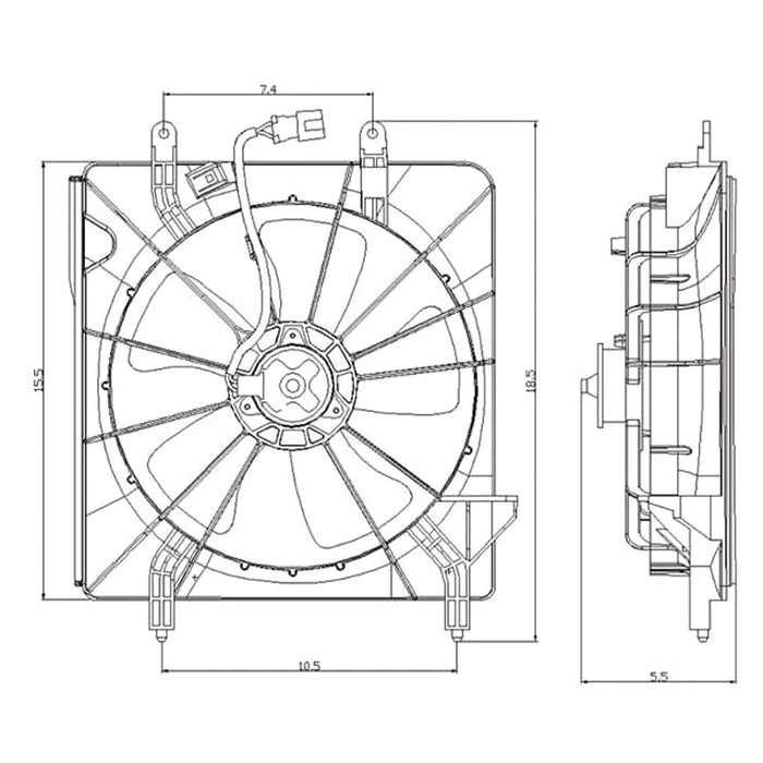 Acura TSX Engine Cooling Fan Assembly Fan/Motor/Shroud - AC3117100