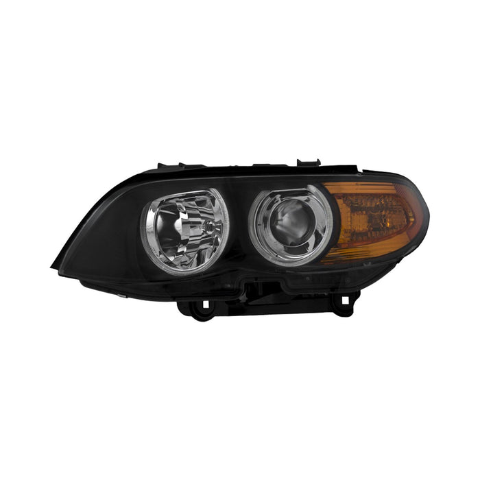BMW X5 Driver Side Headlight Lens Housing Halogen W/Yellow Turn Indicator - BM2518146