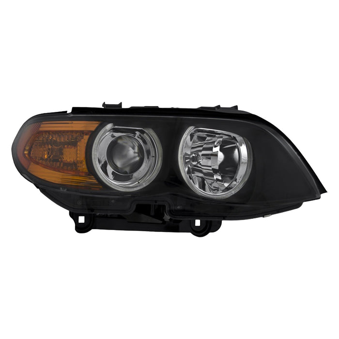 BMW X5 Passenger Side Headlight Lens Housing Halogen W/Yellow Turn Indicator - BM2519146