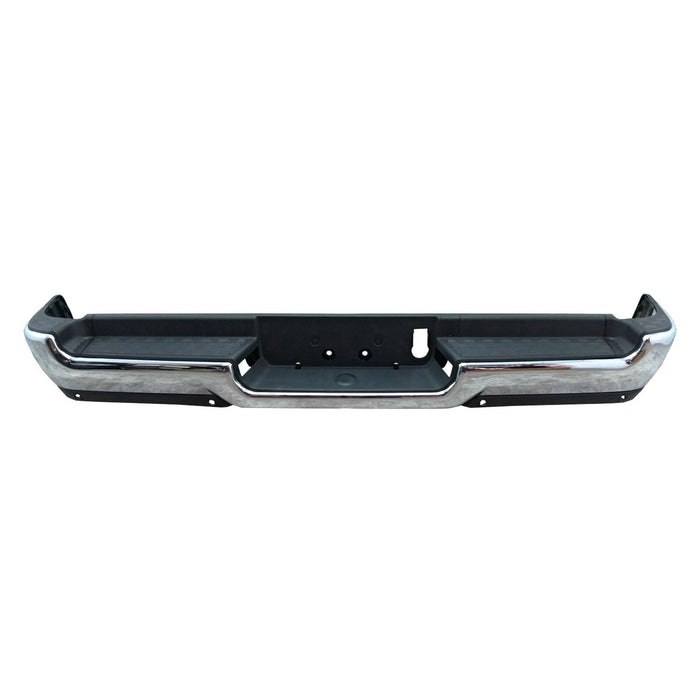 Ram 1500 Rear Bumper Assembly Single Exh W/O Adv Park W/Parking Sensor W/O Lamps Chrome - CH1103157