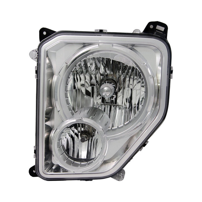 Jeep Liberty Driver Side Headlight Assembly W/Fog Lamps Chrome Bezel Round Bulb Shield Composite - CH2502233