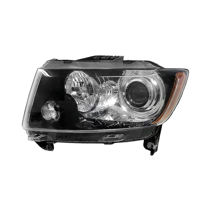 Jeep Compass Limited Driver Side Headlight Assembly Halogen Projector Type Bezel Composite - CH2502253