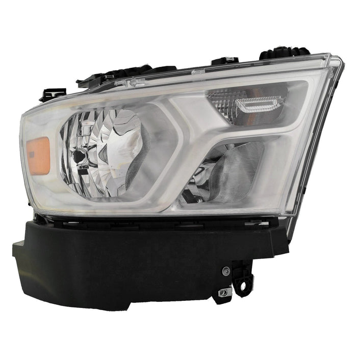 Ram 1500 Passenger Side Headlight Assembly Halogen Chrome Trim Composite - CH2503329