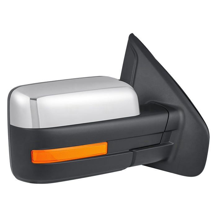 Ford F-150 Passenger Side Door Mirror Power Heated W/O Puddle Lamp W/Memory W/Signal Chrome Assembly - FO1321406