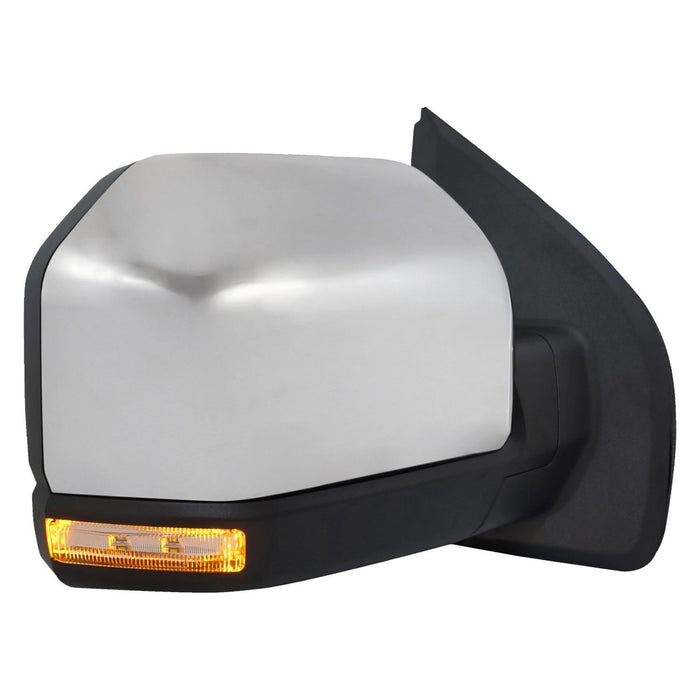 Ford F-150 Passenger Side Door Mirror Heated W/Blind Spot Detection W/O Side View Camera W/Spot Lamp Chrome Assembly - FO1321660