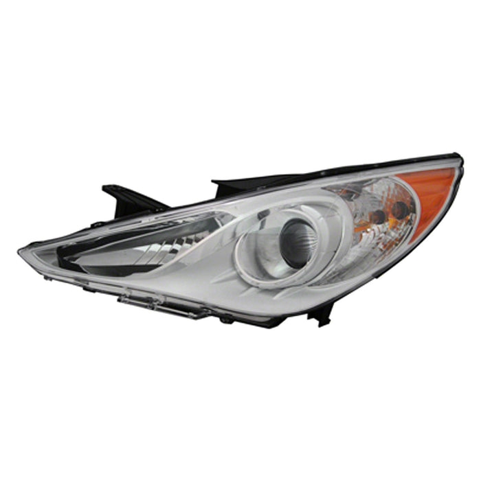 Hyundai Sonata GLS Driver Side Headlight Assembly Halogen Type 1 White Bezel Composite - HY2502159