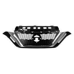 Nissan Versa Hatchback OEM Grille Painted Black With Chrome Moulding - 623109ME0A