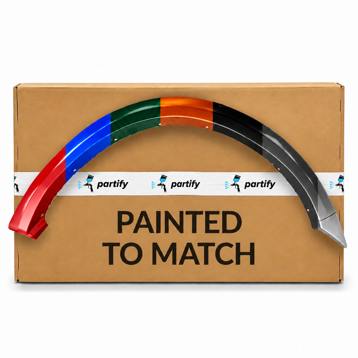 Ram 2500/3500 Front Passenger Side Wheel Arch Molding - CH1291110 — painted color options with Partify box. Colors shown are illustrative.