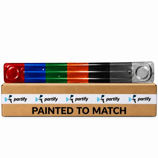 Dodge Ram 1500/2500/3500/Ram 1500/1500 Classic/2500/3500 Tailgate Gap Cover Steel - CH1905100 — painted color options with Partify box. Colors shown are illustrative.