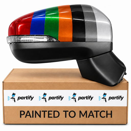 Subaru Legacy/Outback Passenger Side Door Mirror W/Signal Lamp W/O 50Th Anniversary Edition W/Bsd W/Cover Assembly - SU1321148 — painted color options with Partify box. Colors shown are illustrative.