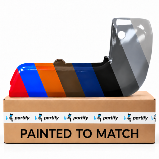 Toyota Tacoma Passenger Side Rear Bumper End With Sensor Holes - TO1105138 — painted color options with Partify box. Colors shown are illustrative.