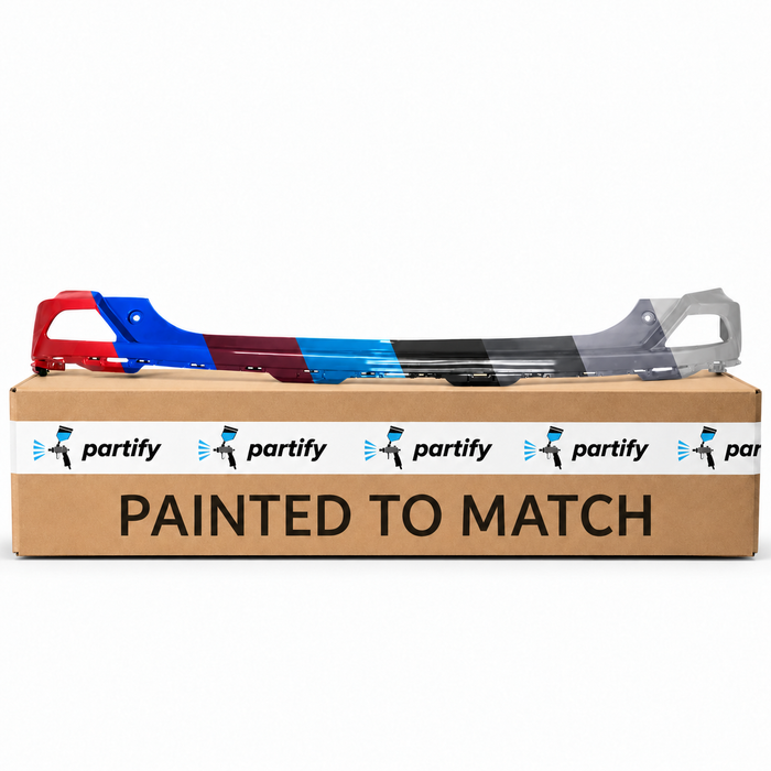 Toyota RAV4 Rear Upper Bumper - TO1114102 — painted color options with Partify box. Colors shown are illustrative.