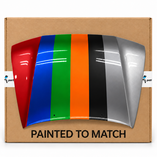Toyota Tacoma Hood - TO1230133 — painted color options with Partify box. Colors shown are illustrative.